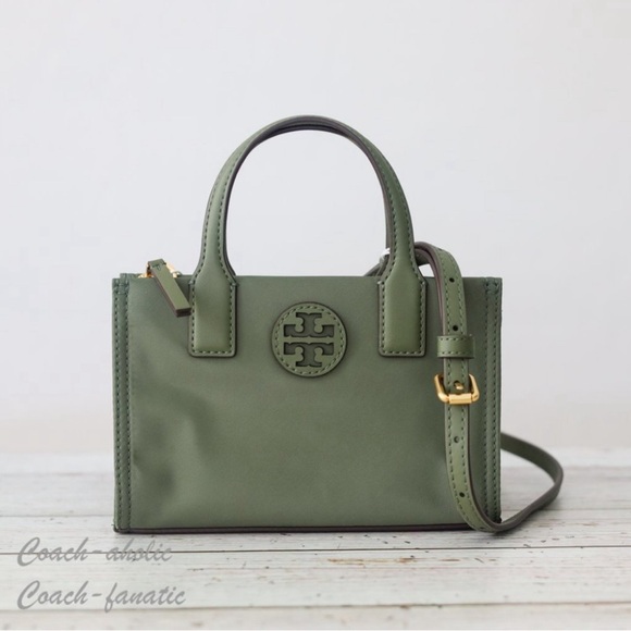Tory Burch Handbags - NWT Tory Burch Ella Nylon Mini Tote Crossbody Bag Purse in Palm Leaf Green